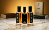 Slayd Look Legit Alpha Men perfume gift set with three 20ml extrait de parfum bottles, featuring masculine branding and packaging.