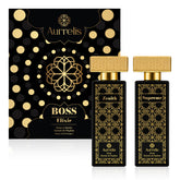 Aurrelis Boss Elixir Collection perfume gift set, featuring two 55ml luxury extrait de parfum bottles with elegant packaging.