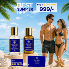 Aurrelis Signature Duo UNISEX Perfumes Combo – Aqua Splash + Bold Essence 50ML Each + FREE Discovery Pack | Long Lasting Luxury Perfume Set