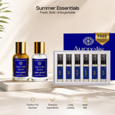 Aurrelis Signature Duo UNISEX Perfumes Combo – Aqua Splash + Bold Essence 50ML Each + FREE Discovery Pack | Long Lasting Luxury Perfume Set