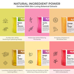 Slayd Amazing Gel Soap Bars Combo Pack (6x100g) | Herbal Bath Soaps with Neem, Aloe Vera, Rose, Nargis & Oud | Natural Skin Cleansing & Moisturizing Bar