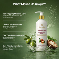 Aurrelis Combo Pack – Olive Shower Gel, Rice Toner & Bold Essence Perfume | Skincare & Fragrance Set