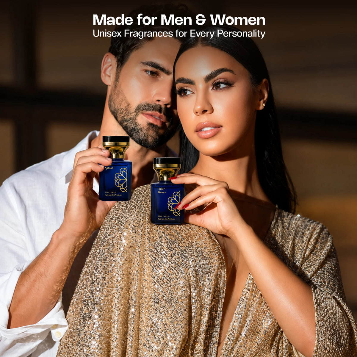 Aurrelis Signature Collection perfume gift set featuring Aqua Splash and After Hours luxury unisex extrait de parfum in 110 ml bottles.