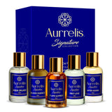 Aurrelis Signature Combo Pack of 5 – Aqua Splash, Flame & Amber, Bold Essence, First Love & After Hours | Extrait De Parfum | 50 ML Each