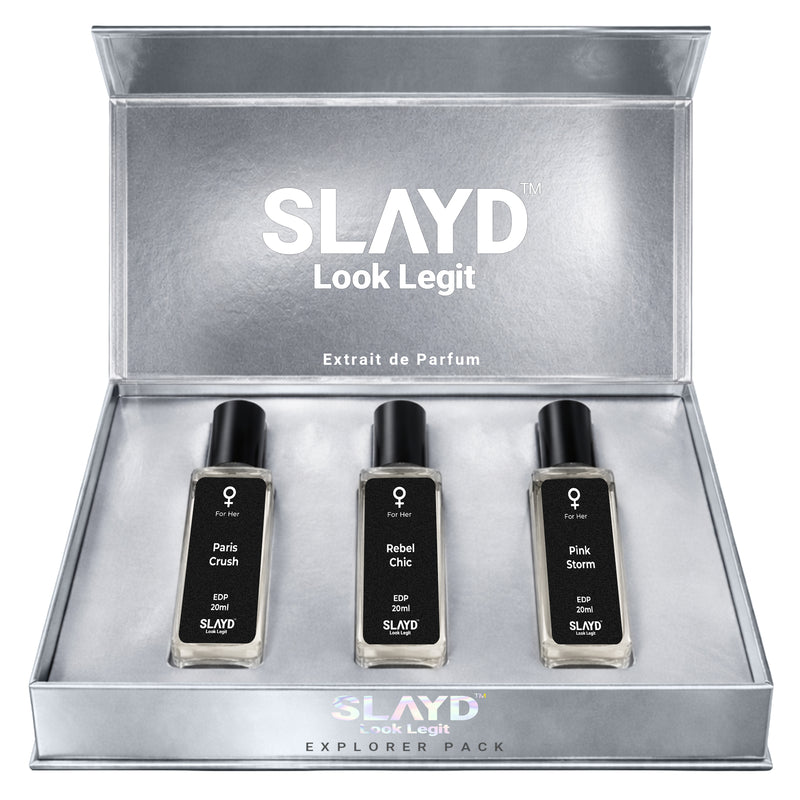 Slayd Divine Femme Trio Perfume for Women Pack of 3 | Long Lasting Mini Perfume Set | Floral Fruity Fragrance Combo | Travel Size Gift Set for Women