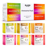 Slayd Amazing Gel Soap Bars Combo Pack (6x100g) | Herbal Bath Soaps with Neem, Aloe Vera, Rose, Nargis & Oud | Natural Skin Cleansing & Moisturizing Bar