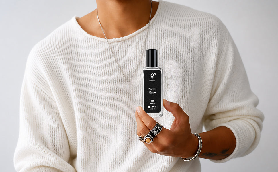 Slayd Look Legit Alpha Men perfume gift set with three 20ml extrait de parfum bottles for men in sleek packaging.