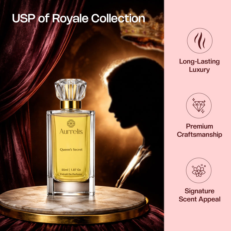 Aurellis Royal Queen’s Secret + Dynasty Extrait De Parfum Duo | Luxury Unisex Perfume Set | 55 ML x 2