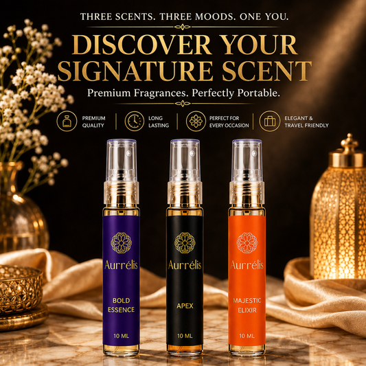 Aurrelis Parfum Ultimate Discovery Collection perfume gift set with 15 luxury 10ml sprays, unisex long-lasting fragrances.