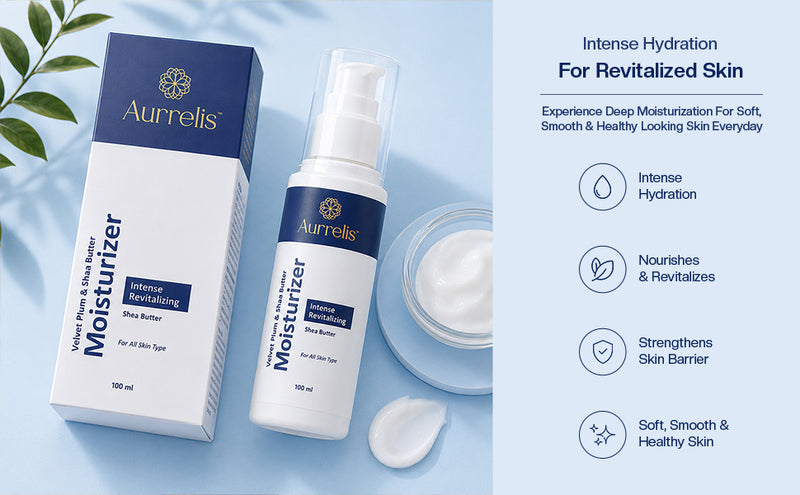 Aurrelis Velvet Plum Shea Body Lotion in a 100ml bottle, deep nourishing and hydrating moisturizer for soft glowing skin.