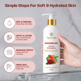 Aurrelis Rose & Strawberry Shower Gel - 200ml | Refreshing Floral Body Wash