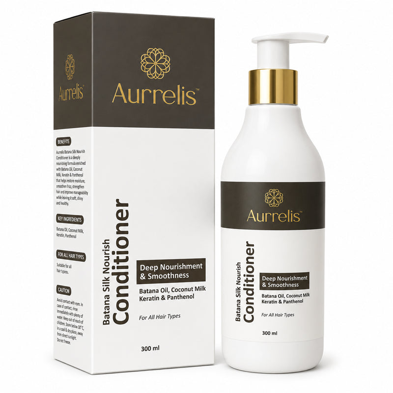 Aurrelis Batana Silk Coconut Conditioner | Deep Nourishing & Smoothing Hair Conditioner for Soft Silky Hair | 300 ML