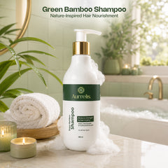 Aurrelis Green Bamboo Strength Shampoo | Strengthening & Nourishing Hair Cleanser for Smooth Healthy Hair | 300 ML