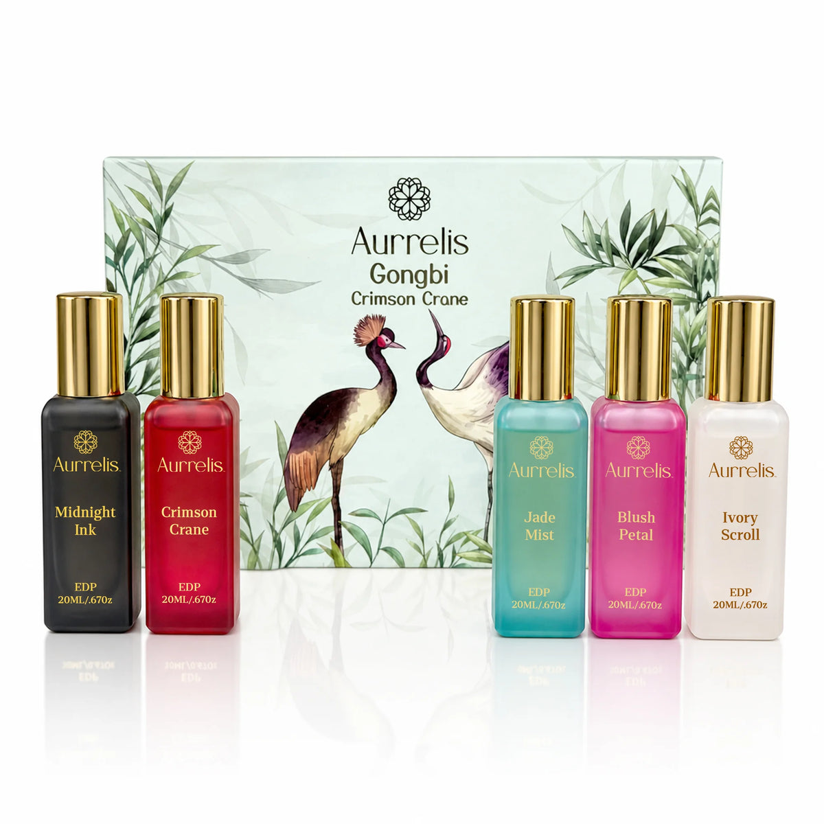 Aurrelis Gongbi Collection Perfume Set (Pack of 5 x 20ml) | Luxury Mini Fragrance Gift Set for Men & Women | Long Lasting Premium Extrait De Parfum Combo (100ml)