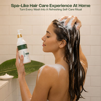 Aurrelis Green Bamboo Shampoo | Strengthening Shampoo with Biotin, Niacinamide, Keratin & D-Panthenol | All Hair Types | 300ml