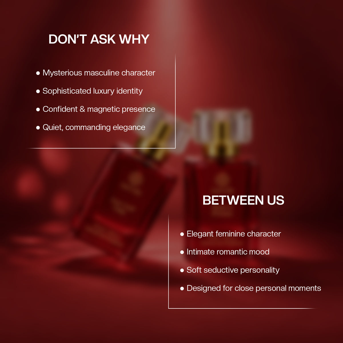 Aurrelis Oud Prive Collection perfume gift set featuring Don't Ask Why and Between Us luxury unisex extrait de parfum, 110 ml