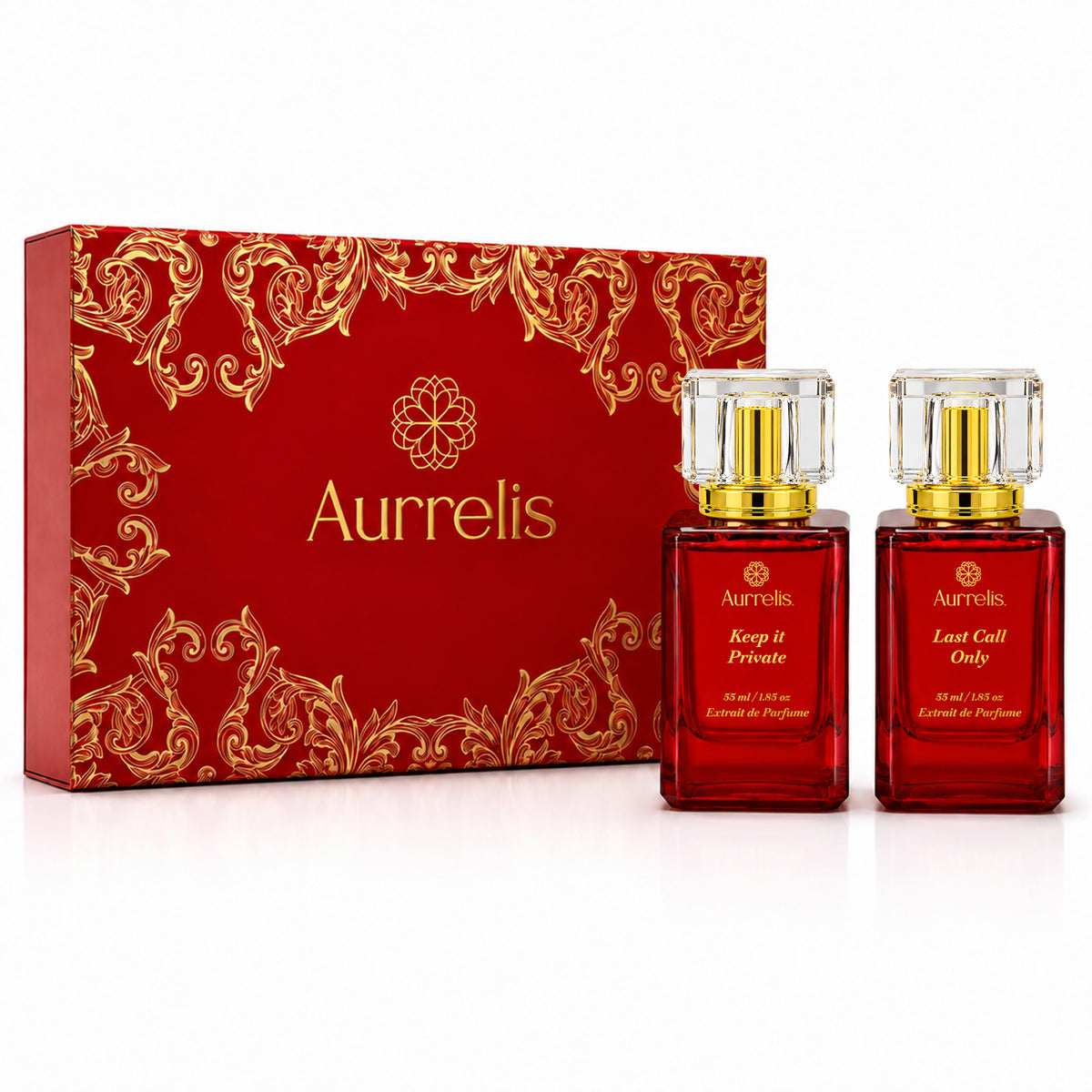 Aurrelis Oud Prive Collection perfume gift set featuring luxurious unisex extrait de parfum in a 110 ml bottle.