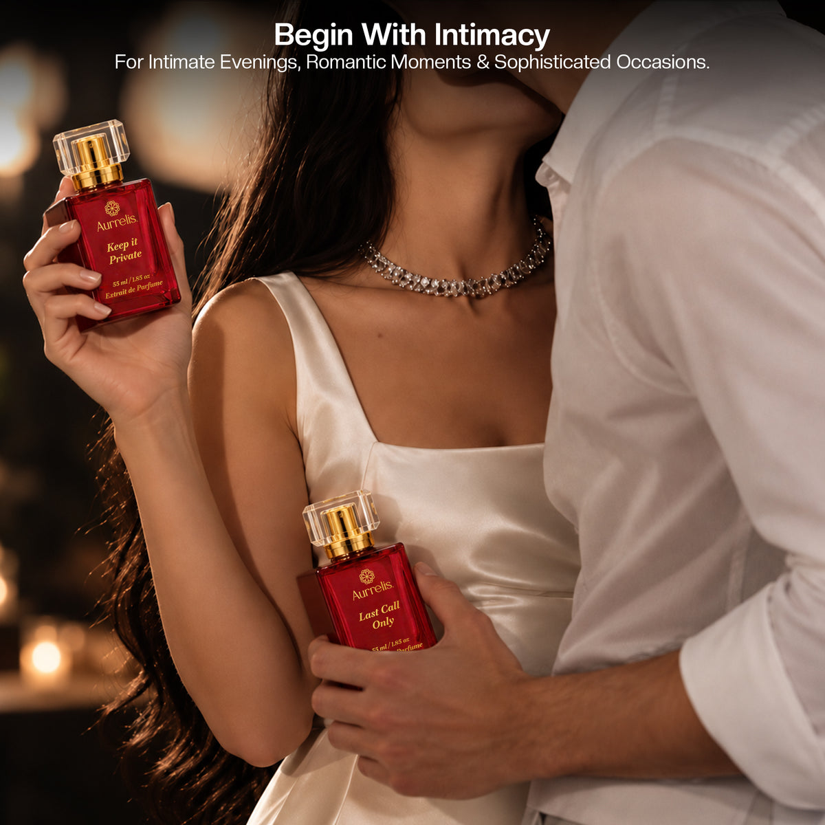Aurrelis Oud Prive Collection perfume gift set featuring luxury extrait de parfum, unisex long-lasting fragrance in 110 ml bottle.