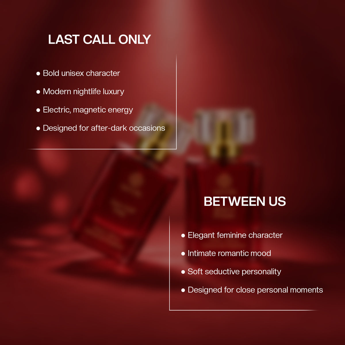 Aurrelis Oud Prive Collection perfume gift set with Last Call Only and Between Us luxury extrait de parfum, 110 ml unisex fragrances.