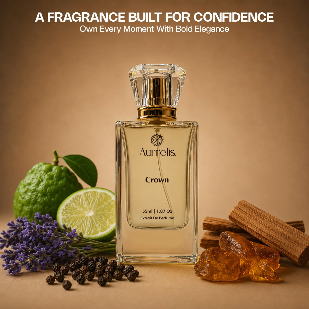 Aurrelis Royale Collection - Crown | Luxury Extrait de Parfum | Premium Long-Lasting Fragrance for Unisex 55 ml