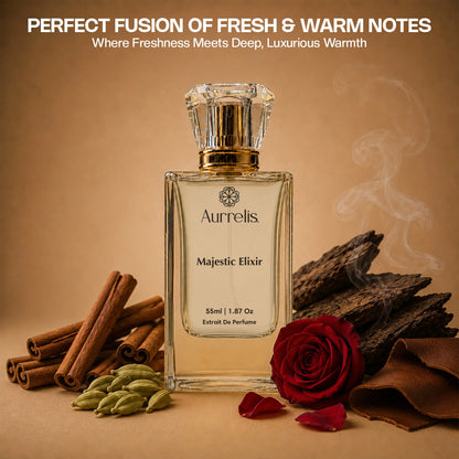 Aurrelis Royale Collection - Majestic Elixir | Luxury Extrait de Parfum | Premium Long-Lasting Fragrance for Unisex 55 ml