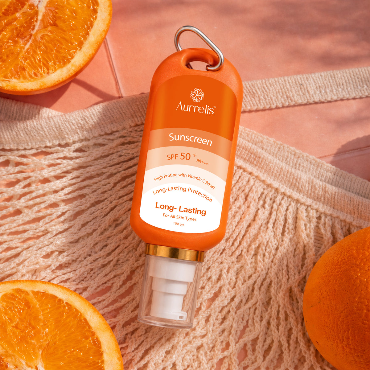 Aurrelis Saffron Radiance Sunscreen SPF 50+ PA+++ Lightweight Daily Sun Protection with Niacinamide & Vitamin C, 100g