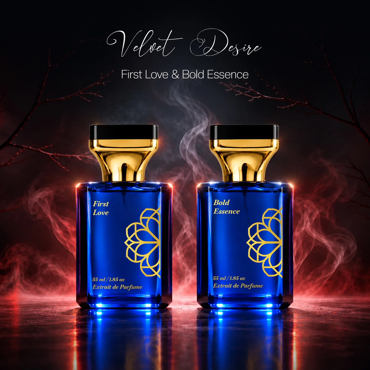 Aurrelis Signature Collection perfume gift set with First Love and Bold Essence extract de parfum bottles, 110 ml, elegant packaging