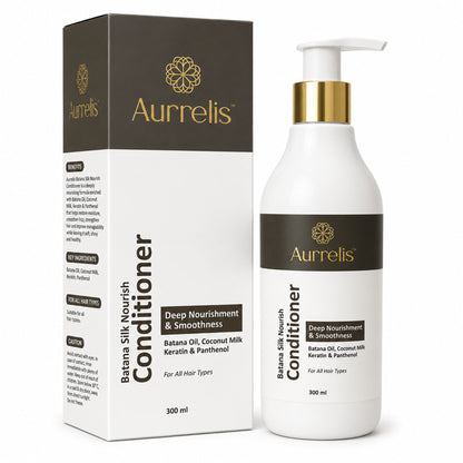 Aurrelis Batana Oil Conditioner for Dry & Frizzy Hair – Deep Nourishing Hair Conditioner with Coconut Milk, Keratin & Panthenol, 300ml
