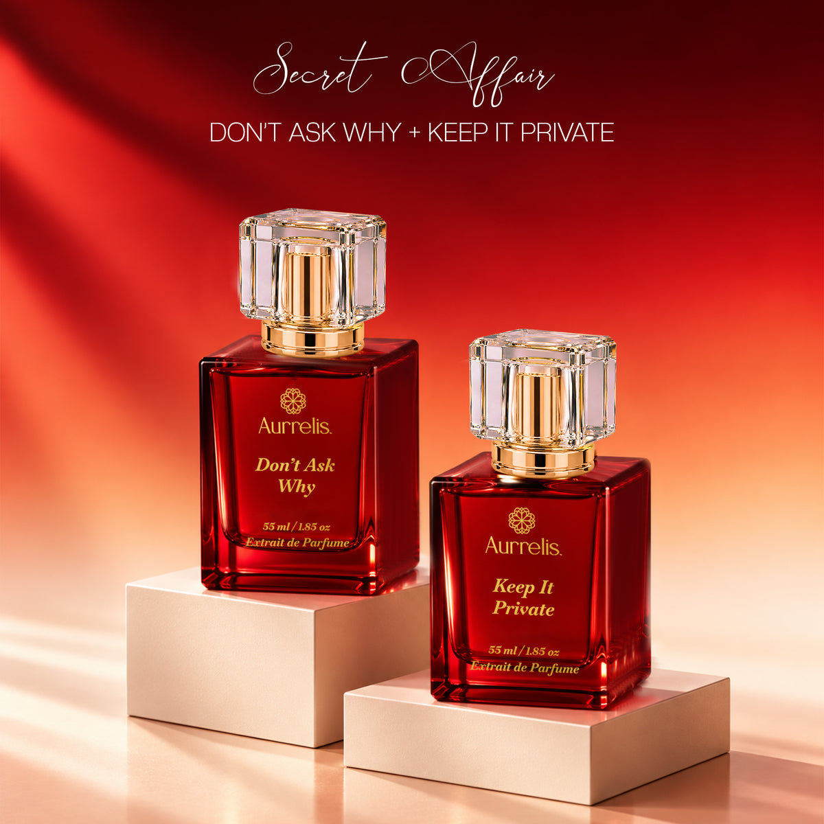 Aurrelis Oud Prive Collection perfume gift set featuring Don’t Ask Why and Keep It Private luxury unisex extrait de parfum, 110 ml
