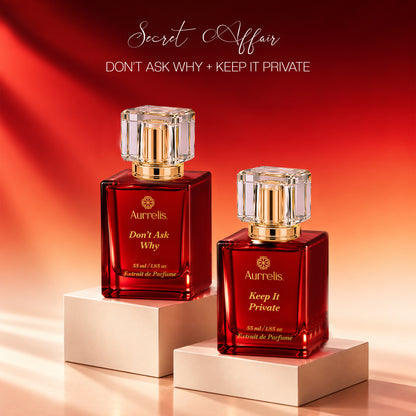 Aurrelis Oud Prive Collection perfume gift set featuring Don’t Ask Why and Keep It Private luxury unisex extrait de parfum, 110 ml