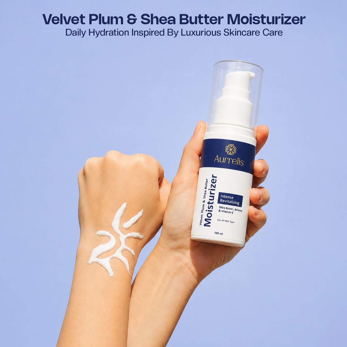Aurrelis Shea Butter Moisturizer for Face & Body | Intense Hydration with Betaine & Vitamin E | All Skin Types | 100 ml