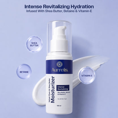 Aurrelis Shea Butter Moisturizer for Face & Body | Intense Hydration with Betaine & Vitamin E | All Skin Types | 100 ml