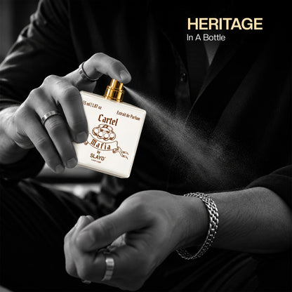 Luxury Slayd Mafia Cartel Extrait de Parfum gift set, unisex fragrance with 55ml bottle, stylish packaging for men and women.