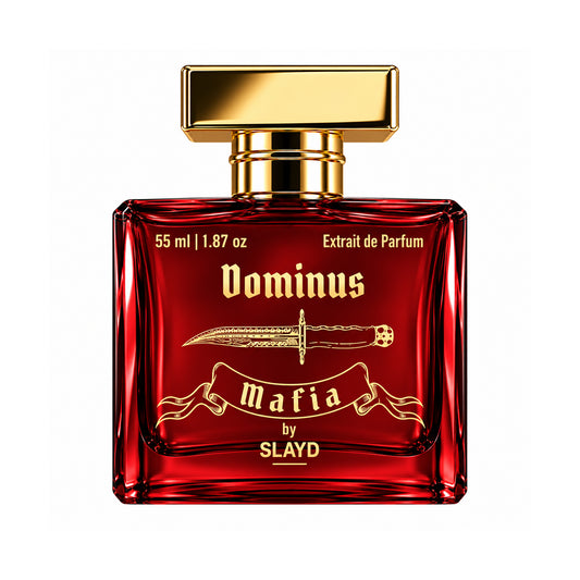 Aurrelis SLAYD Mafia Dominus perfume gift set with 55ml luxury unisex fragrance bottles and elegant packaging.