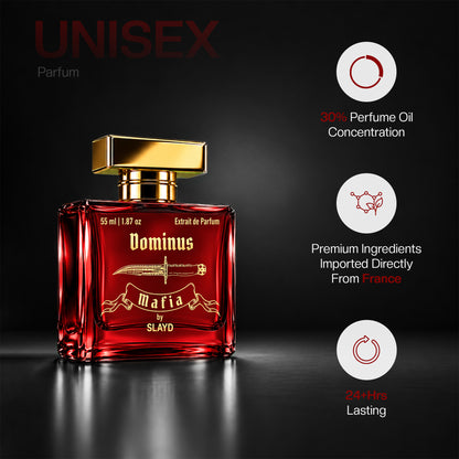 Aurrelis SLAYD Mafia Dominus perfume gift set with luxurious 55ml unisex fragrance in elegant packaging.