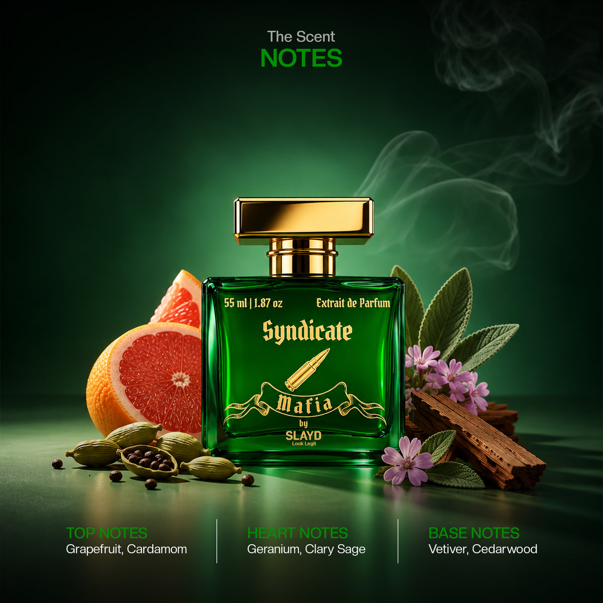 Aurrelis SLAYD Mafia Syndicate extrait de parfum gift set with luxury unisex fragrance bottles, 55ml, elegant packaging.