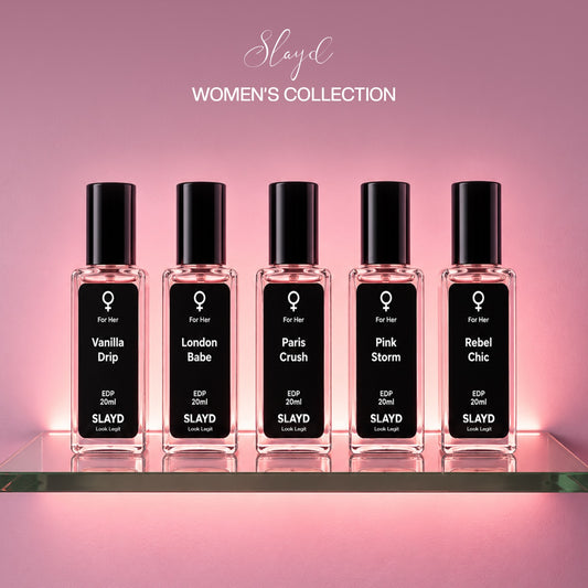 Slayd’s Women’s Perfume Discovery Set – Pack of 5 Extrait De Parfum (20ml Each) | Long Lasting Floral Musky Luxury Fragrance Gift Set for Women